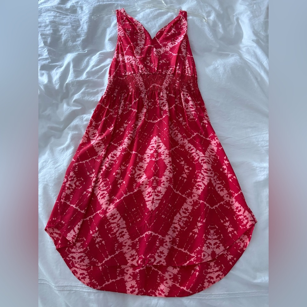 Red and White Sleeveless Dress